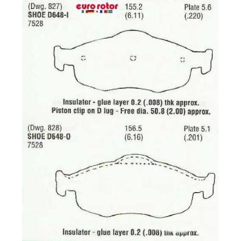 Eurorotor F1D648 Disc Brake Pad product image 1 of 1