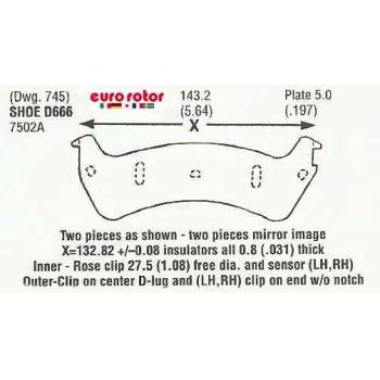 Eurorotor F1D666 Disc Brake Pad product image 1 of 1