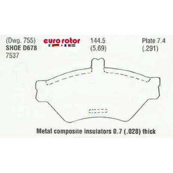 Eurorotor F1D678 - Disc Brake Pad Eurorotor F1D678 Disc Brake Pad product image 1 of 1