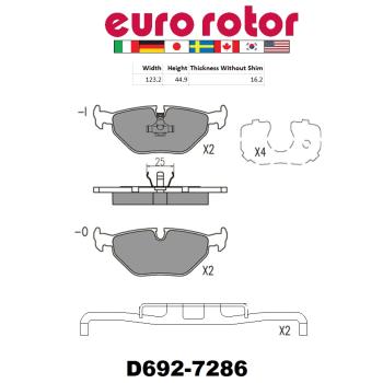 Eurorotor F1D692 Disc Brake Pad product image 1 of 1