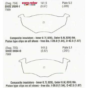 Eurorotor F1D694 Disc Brake Pad product image 1 of 1