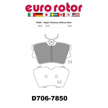 Eurorotor F1D706 Disc Brake Pad product image 1 of 1
