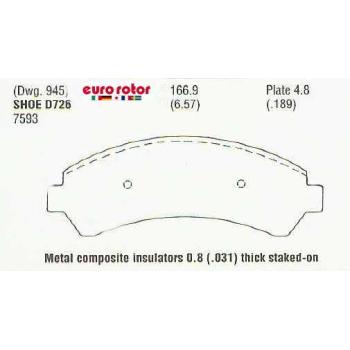 Eurorotor F1D726H Disc Brake Pad product image 1 of 1