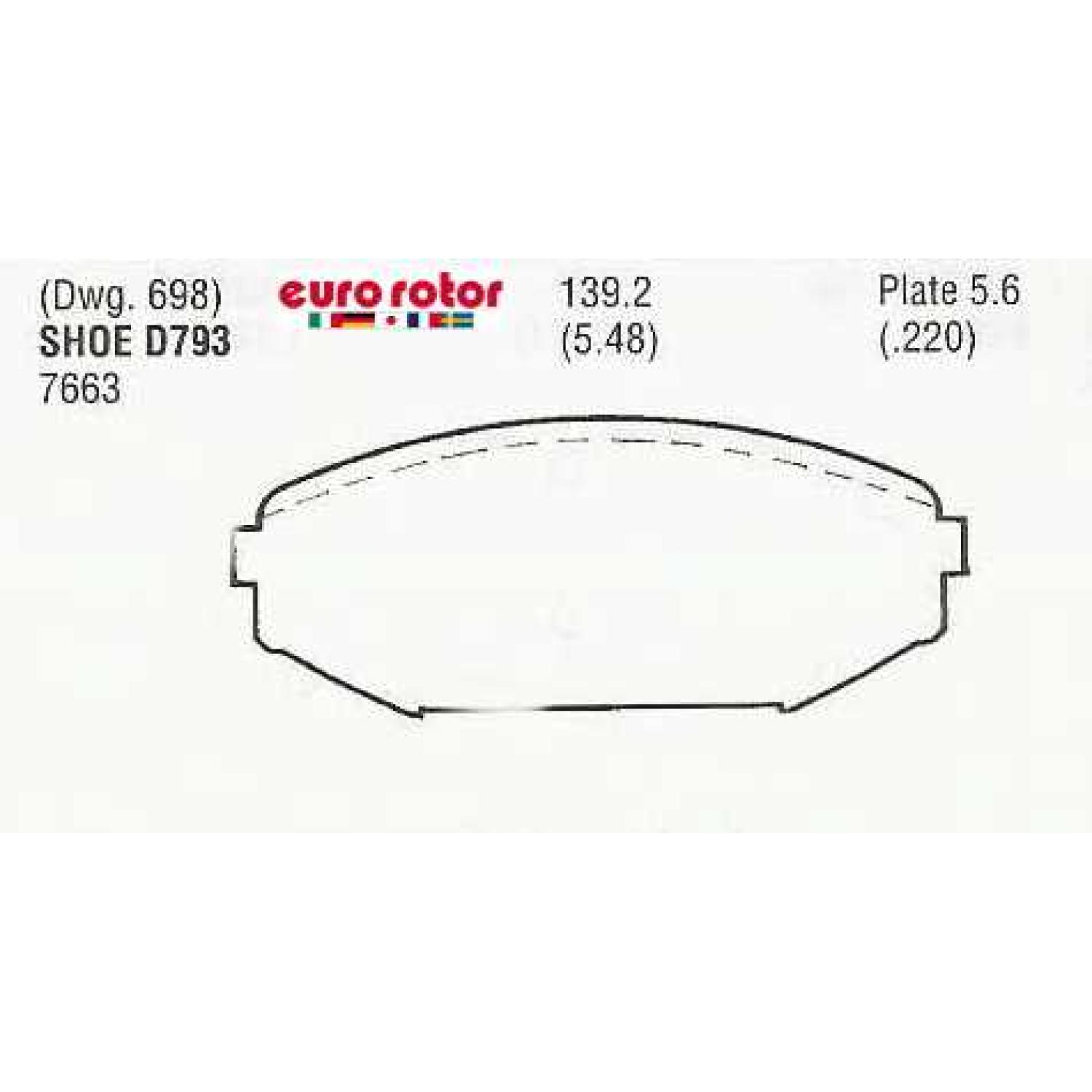 Eurorotor F1D793H - Disc Brake Pad Eurorotor F1D793H Disc Brake Pad product image 1 of 1