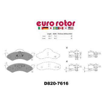 Eurorotor F1D820H Disc Brake Pad product image 1 of 1