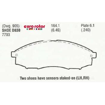 Eurorotor F1D830 Disc Brake Pad product image 1 of 1
