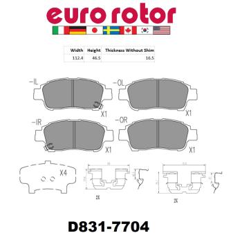 Eurorotor F1D831H Disc Brake Pad product image 1 of 1