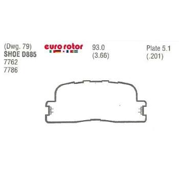 Eurorotor F1D885H Disc Brake Pad product image 1 of 1