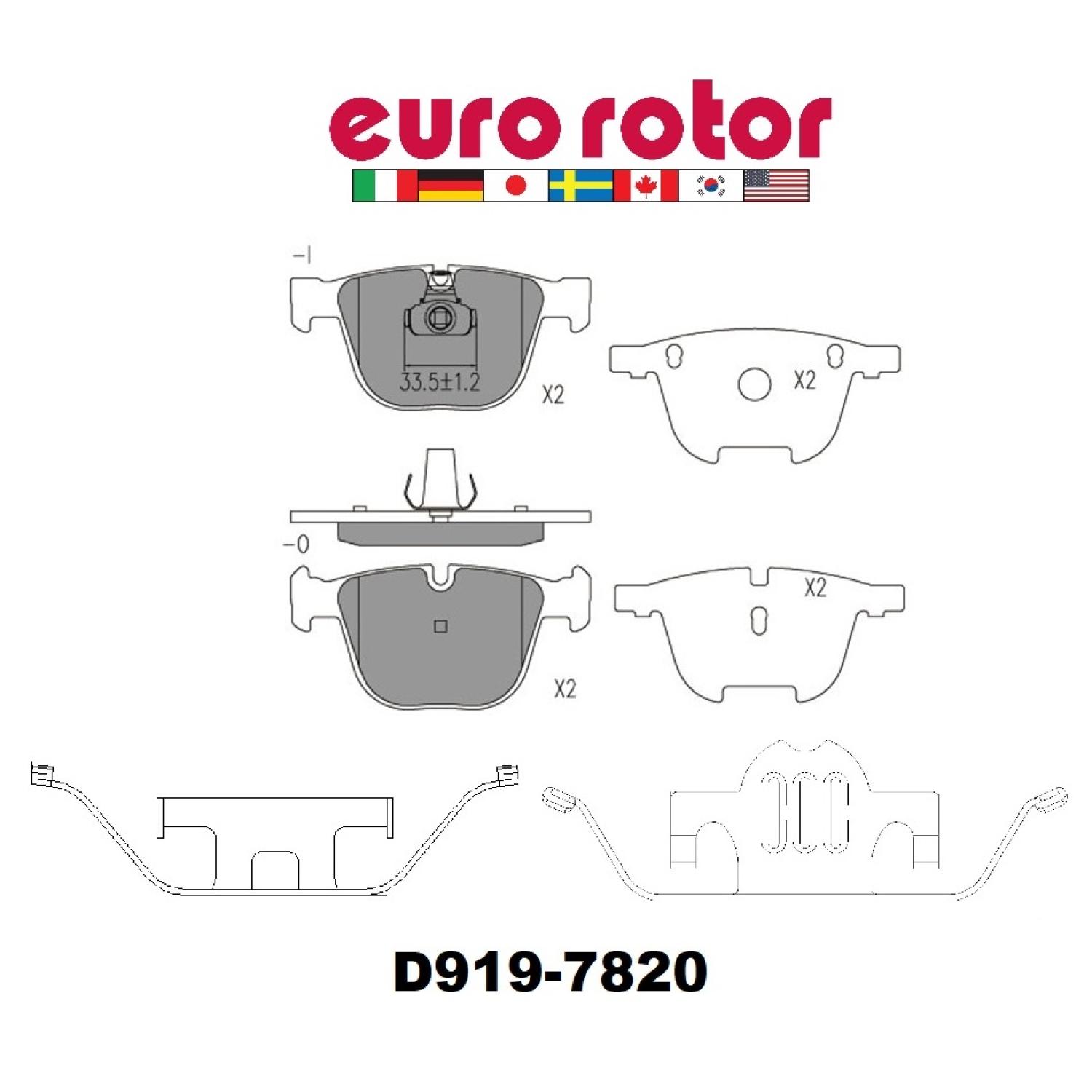 Eurorotor F1D919H Disc Brake Pad product image 1 of 1