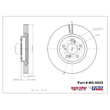 Eurorotor HO5025 Disc Brake Rotor product image 1 of 1