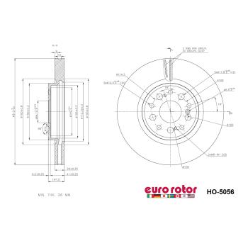 Eurorotor HO5056 Disc Brake Rotor product image 1 of 1
