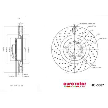 Eurorotor HO5067 Disc Brake Rotor product image 1 of 1