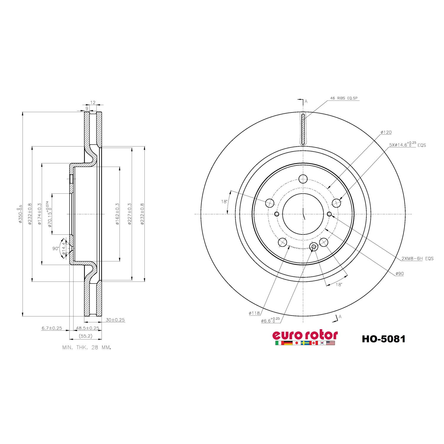 Eurorotor HO5081 - Disc Brake Rotor Eurorotor HO5081 Disc Brake Rotor product image 1 of 1