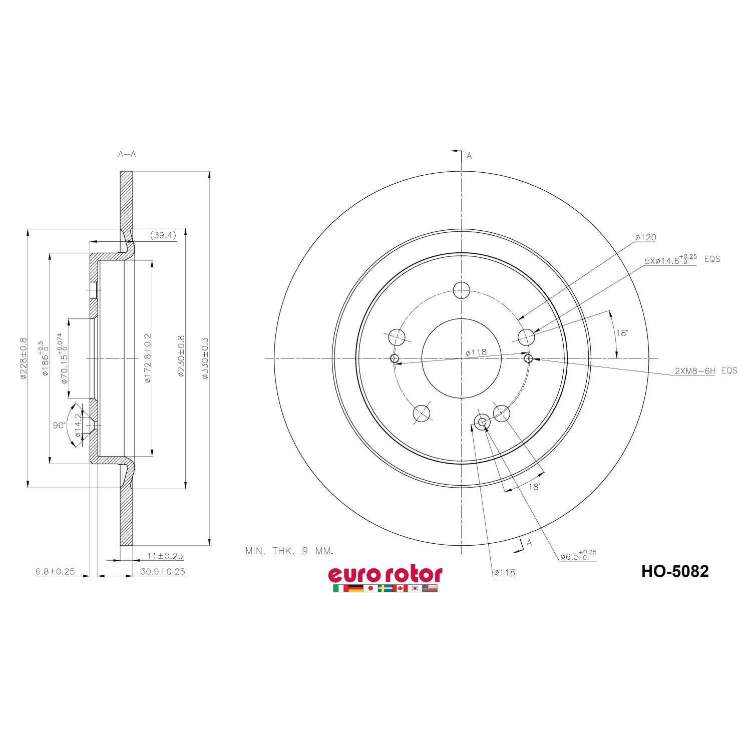 Eurorotor HO5082 - Disc Brake Rotor Eurorotor HO5082 Disc Brake Rotor product image 1 of 1