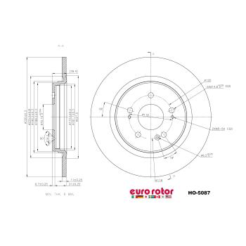 Eurorotor HO5087 Disc Brake Rotor product image 1 of 1