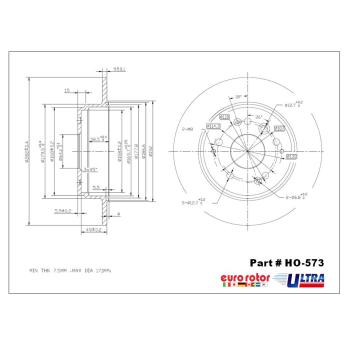 Eurorotor HO573 Disc Brake Rotor product image 1 of 1