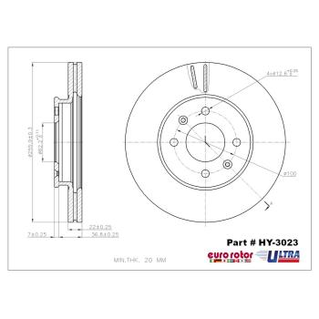 Eurorotor HY3023 - Disc Brake Rotor Eurorotor HY3023 Disc Brake Rotor product image 1 of 1