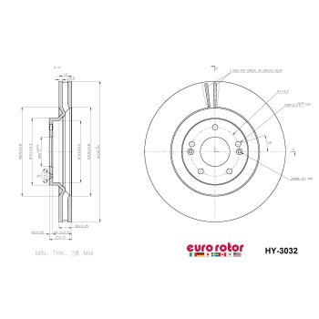 Eurorotor HY3032 Disc Brake Rotor product image 1 of 1