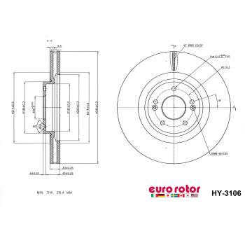 Eurorotor HY3106 - Disc Brake Rotor Eurorotor HY3106 Disc Brake Rotor product image 1 of 1