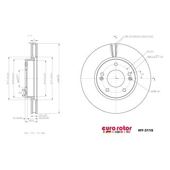 Eurorotor HY3115 Disc Brake Rotor product image 1 of 1