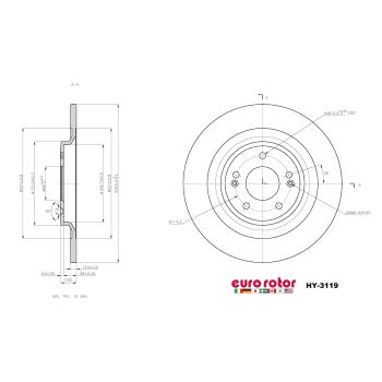 Eurorotor HY3119 Disc Brake Rotor product image 1 of 1