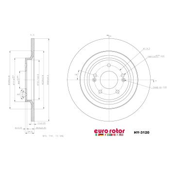 Eurorotor HY3120 - Disc Brake Rotor Eurorotor HY3120 Disc Brake Rotor product image 1 of 1