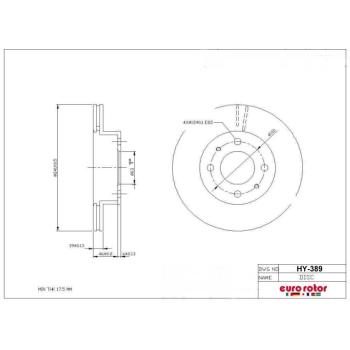 Eurorotor HY389 - Disc Brake Rotor Eurorotor HY389 Disc Brake Rotor product image 1 of 1