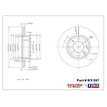 Eurorotor HY397 Disc Brake Rotor product image 1 of 1