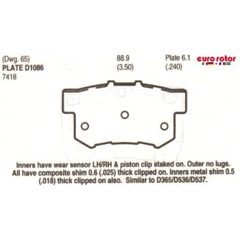Eurorotor ID1086H Disc Brake Pad product image 1 of 1