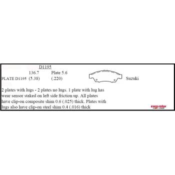 Eurorotor ID1195 Disc Brake Pad product image 1 of 1