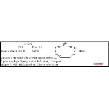 Eurorotor ID1252H Disc Brake Pad product image 1 of 1