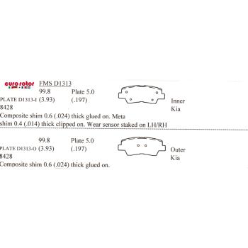 Eurorotor ID1313H Disc Brake Pad product image 1 of 1