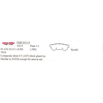Eurorotor ID1315H Disc Brake Pad product image 1 of 1