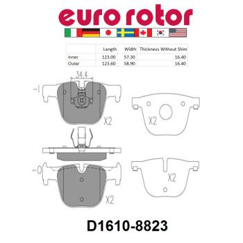 Eurorotor ID1610 Disc Brake Pad product image 1 of 1