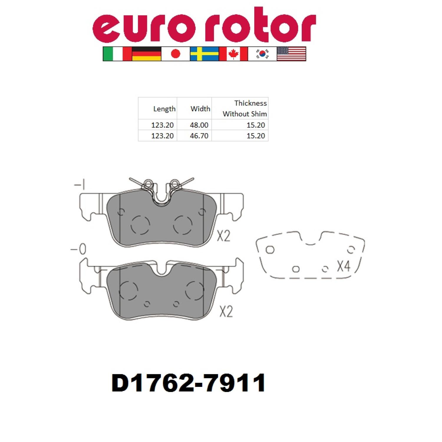 Eurorotor ID1762 - Disc Brake Pad Eurorotor ID1762 Disc Brake Pad product image 1 of 1