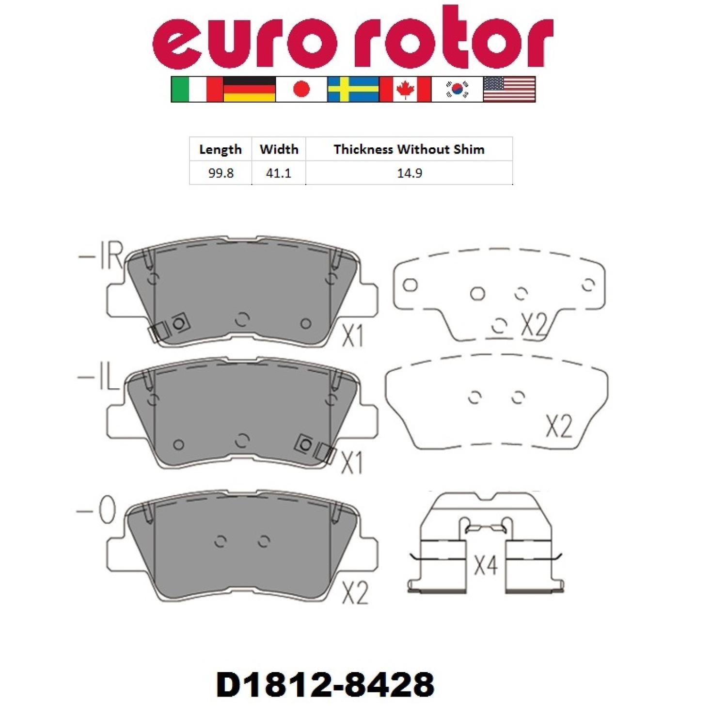 Eurorotor ID1812H Disc Brake Pad product image 1 of 1