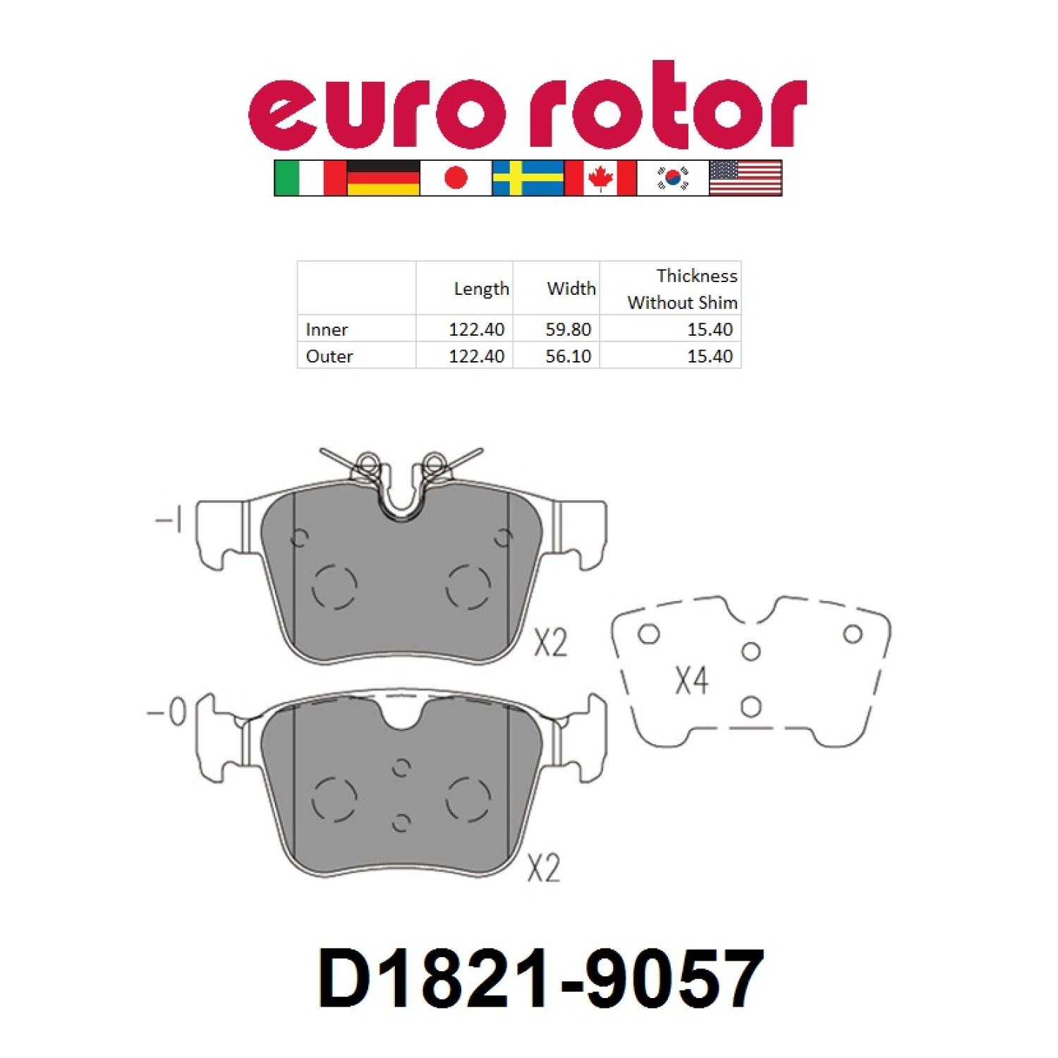 Eurorotor ID1821H Disc Brake Pad product image 1 of 1