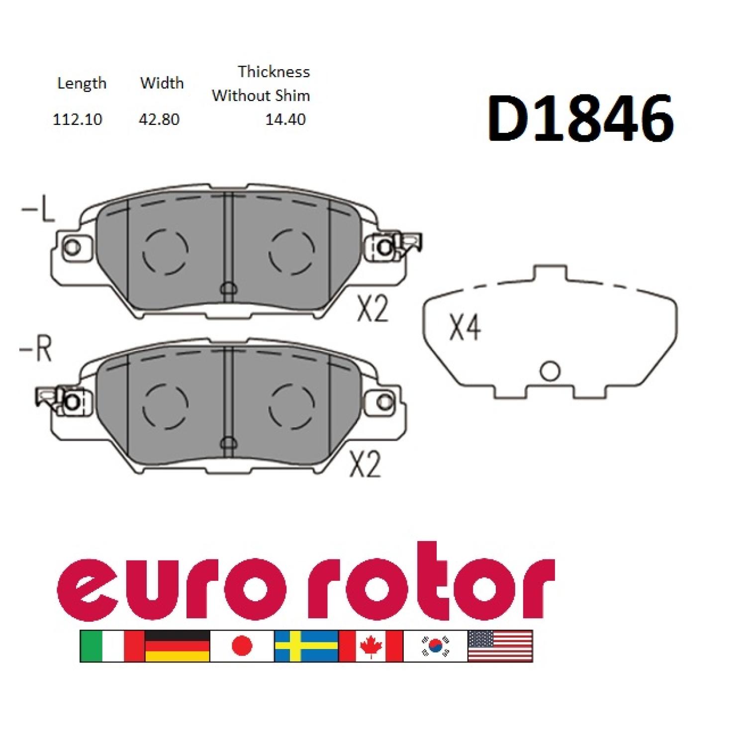 Eurorotor ID1846H Disc Brake Pad product image 1 of 1