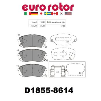 Eurorotor ID1855H Disc Brake Pad product image 1 of 1