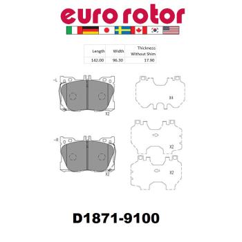 Eurorotor ID1871 Disc Brake Pad product image 1 of 1