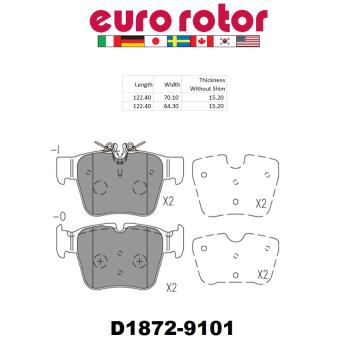 Eurorotor ID1872 - Disc Brake Pad Eurorotor ID1872 Disc Brake Pad product image 1 of 1