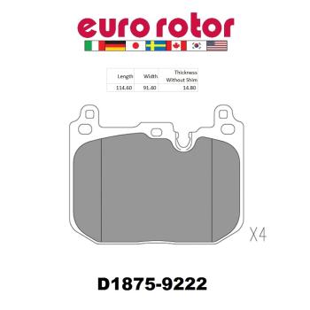 Eurorotor ID1875H - Disc Brake Pad Eurorotor ID1875H Disc Brake Pad product image 1 of 1