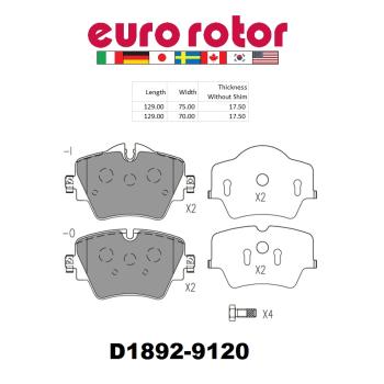 Eurorotor ID1892H Disc Brake Pad product image 1 of 1