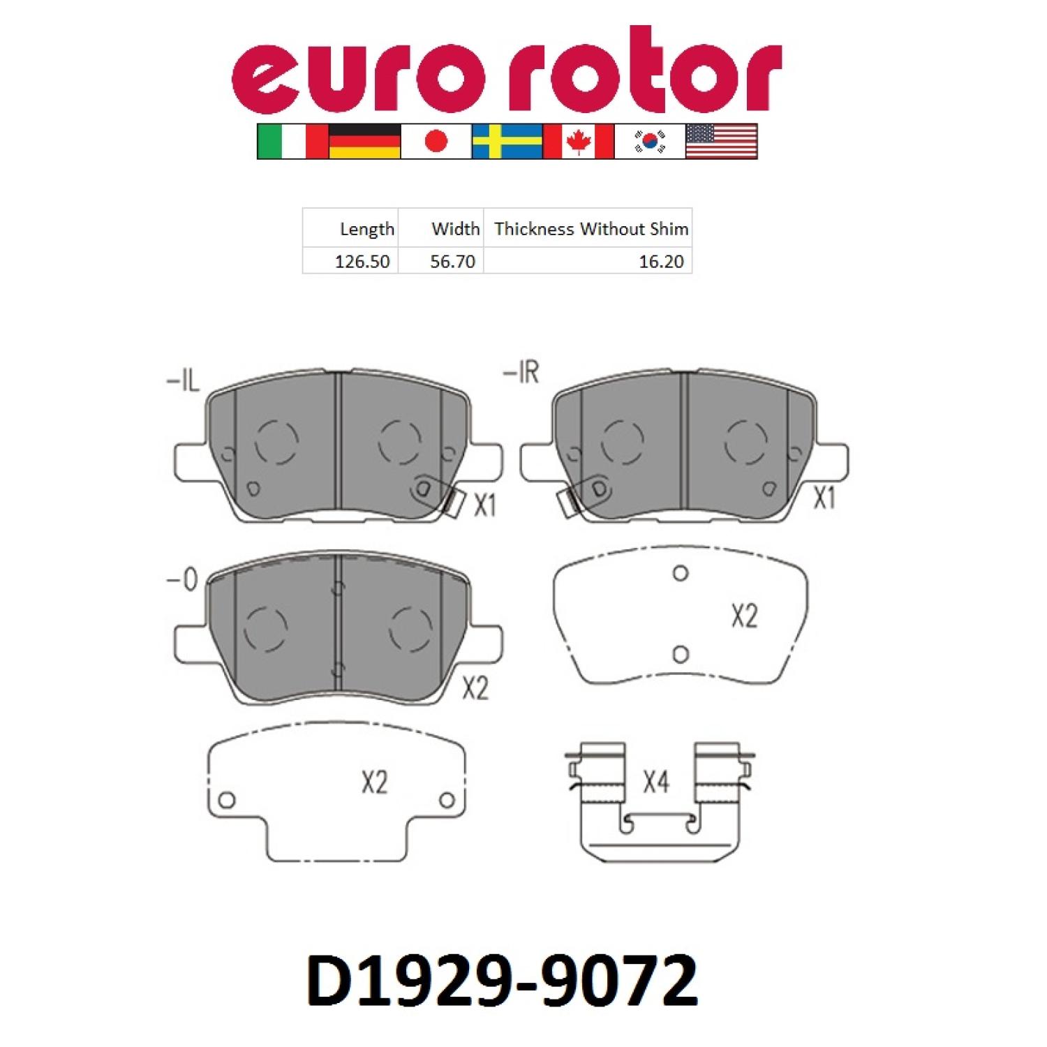 Eurorotor ID1929H - Disc Brake Pad Eurorotor ID1929H Disc Brake Pad product image 1 of 1