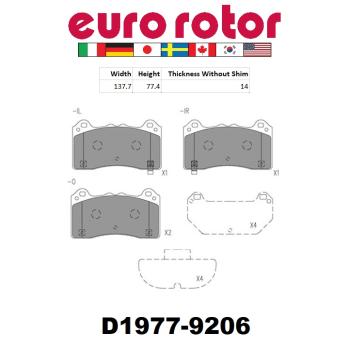 Eurorotor ID1977 Disc Brake Pad product image 1 of 1