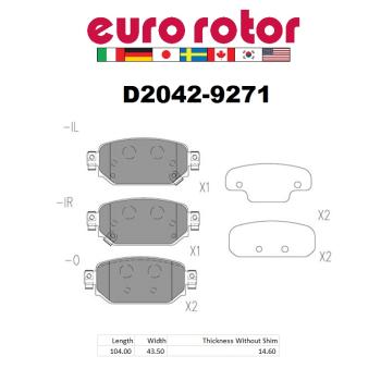 Eurorotor ID2042 Disc Brake Pad product image 1 of 1