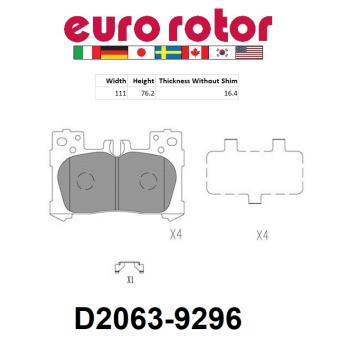 Eurorotor ID2063 Disc Brake Pad product image 1 of 1