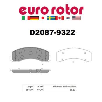 Eurorotor ID2087H Disc Brake Pad product image 1 of 1