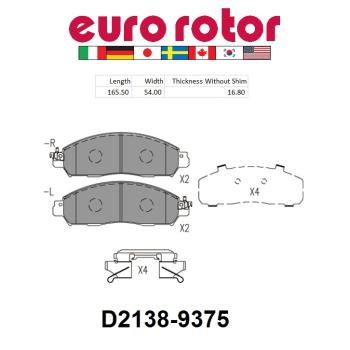 Eurorotor ID2138H Disc Brake Pad product image 1 of 1