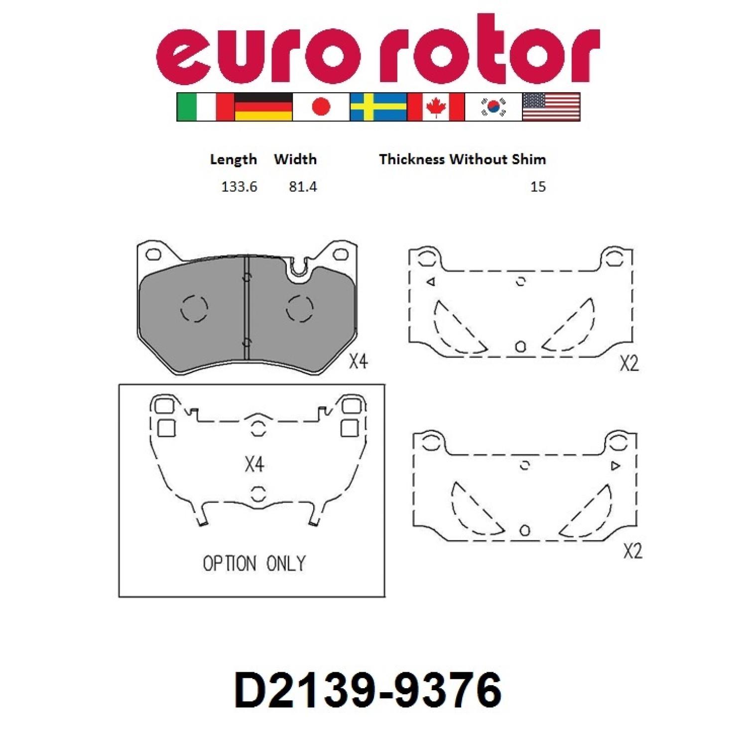 Eurorotor ID2139 Disc Brake Pad product image 1 of 1